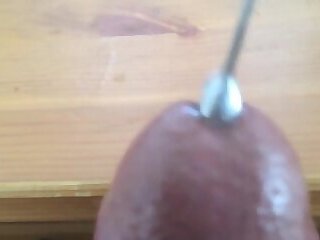 Sounding and cumming through penis plug